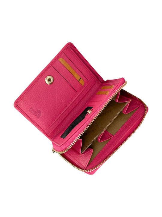 Small Leather Women's Wallet Classic with RFID Fuchsia