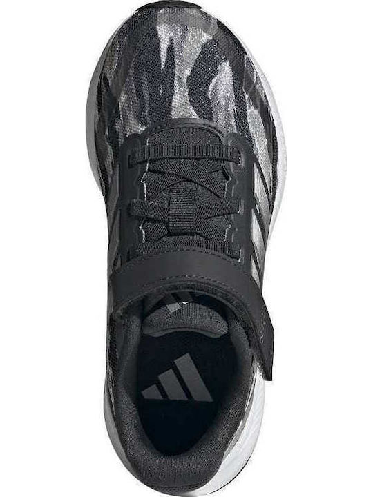 Runfalcon 5 Kids Sports Shoes Running with Hoop & Loop Closure Silver Pebble / Silver Metallic / Carbon