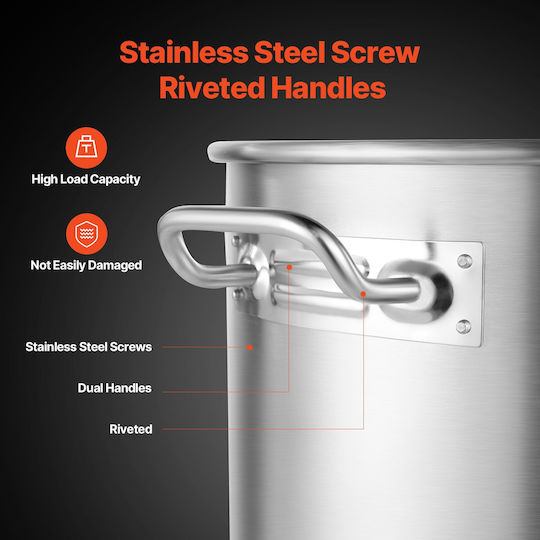 Vevor Stainless Steel Pot Marmite 54lt 40cm