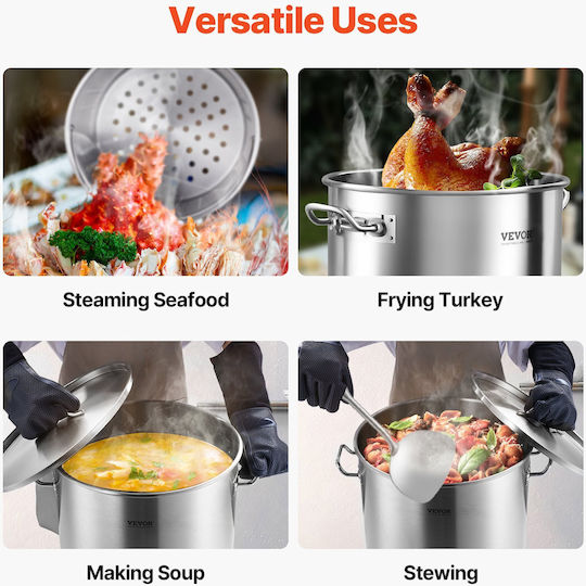 Vevor Stainless Steel Pot Marmite 54lt 40cm