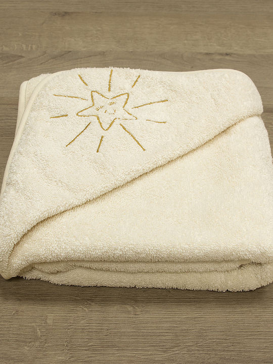 Lino Home Βρεφική Κάπα-Μπουρνούζι με Κουκούλα 75x75εκ.
