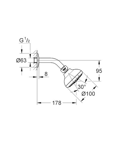Grohe Tempesta Κεφαλή Ντουζ 10cm