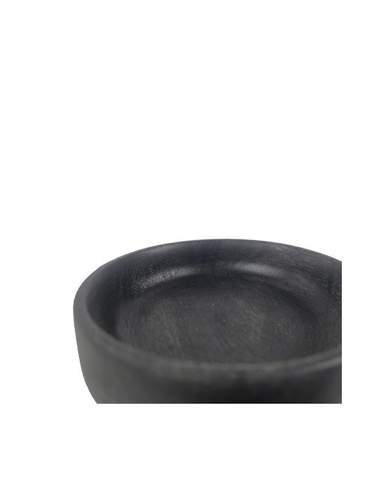 Nakaro Wood Serving Bowl Round Wooden Black with Diameter 12cm