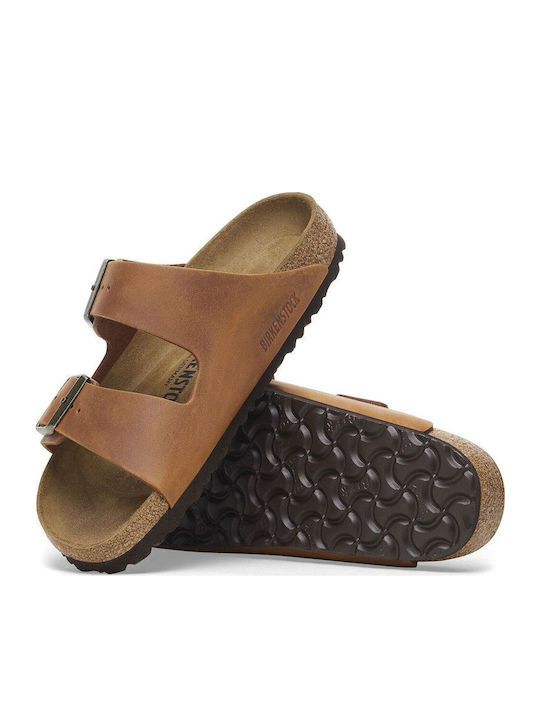 Arizona Women's Flat Sandals in Tabac Brown Color Narrow Fit