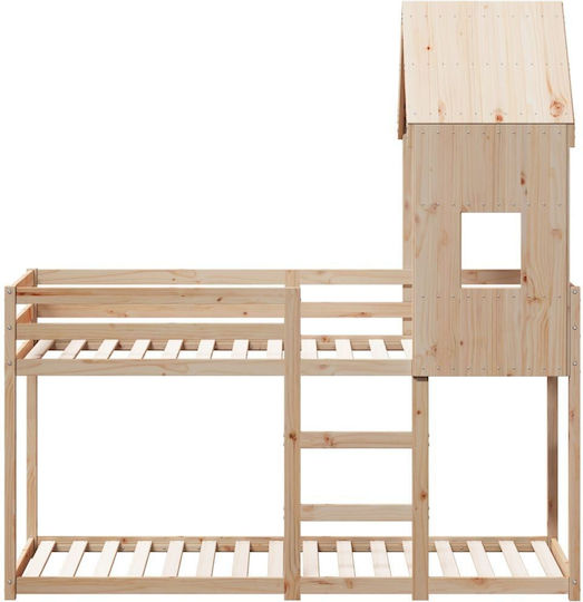 Kinderbett Koje Einzeln Beige für Matratze 90x200cm