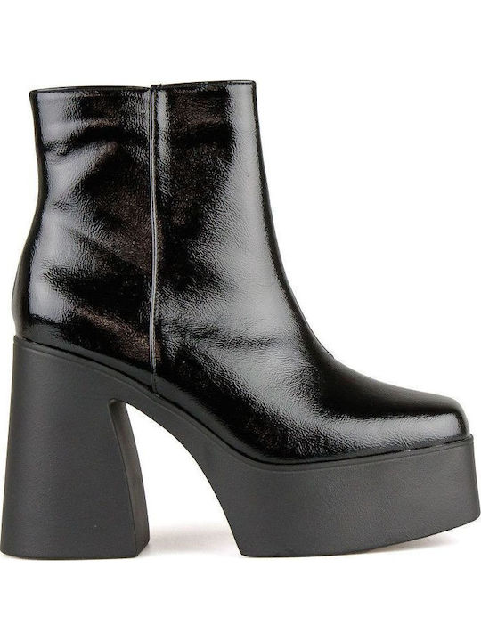 Women's Ankle Boots made of Patent Leather Black