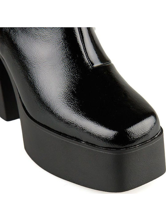 Women's Ankle Boots made of Patent Leather Black