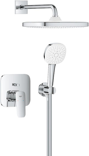 Grohe Σετ Μίκτης & Κεφαλή Ντουζ Εντοιχισμού για Ντουζιέρα 2 Εξόδων Ασημί 4067393050285
