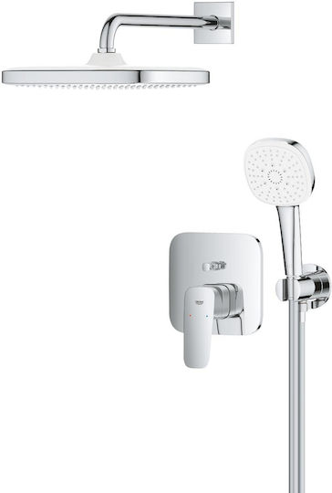Grohe Σετ Μίκτης & Κεφαλή Ντουζ Εντοιχισμού για Ντουζιέρα 2 Εξόδων Ασημί 4067393050285