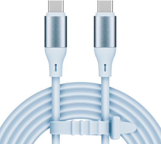 USB 2.0 Cable USB-C male - USB-C 100W PD Μπλε 1m