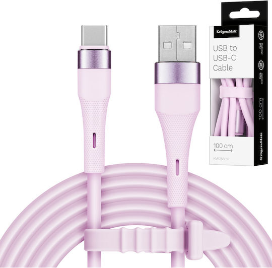 Usb Cable 1 M Pink Silicone Type-c Kruger&matz Basic