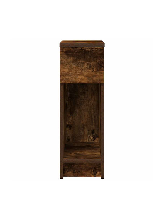 Bedside Table Drawer Smoked Oak 20x36x60 cm Brown