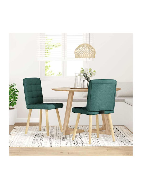 Dining Room Fabric Chair Dark Green 45x54x86cm 2pcs