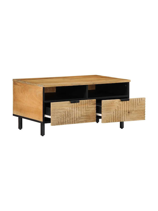 Rectangular Coffee Table from Solid Wood Coffee L80xW54xH40cm.