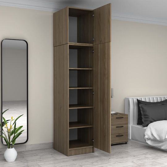 Ușă simplă Dulap de Haine Victoria cu Spațiu de Depozitare Nuci 50x60x240cm