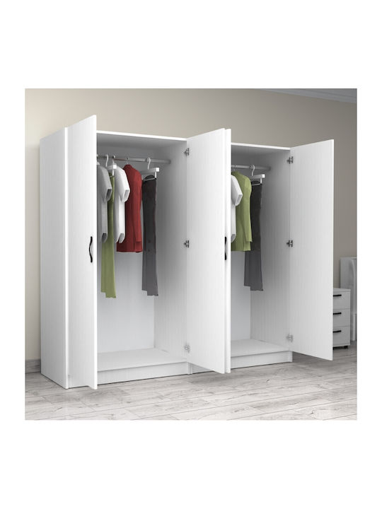 Four Door Wardrobe Victoria White 200x60x181cm