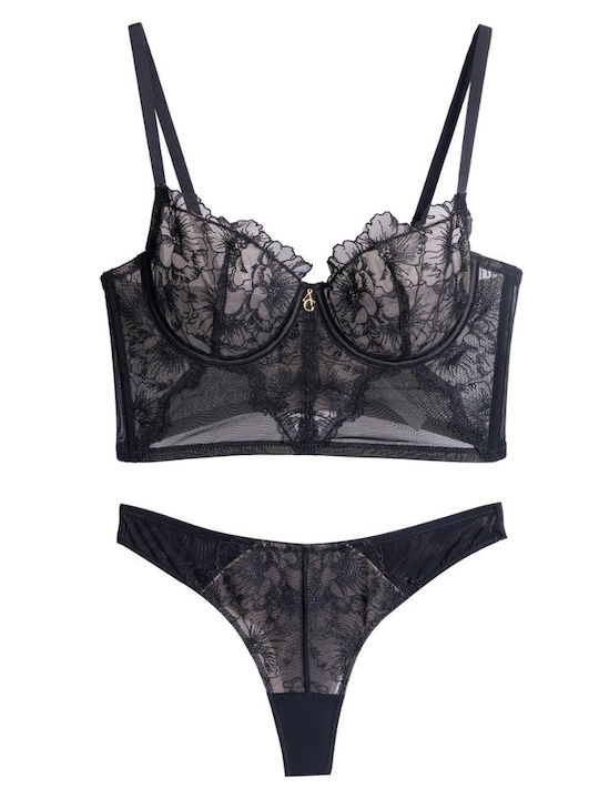 Chicret Essentials Unterwäsche-Set für Damen mit Schlupf Schwarz