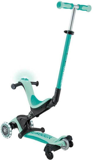 Globber Παιδικό Πατίνι Αναδιπλούμενο Go Up Deluxe Lights 360° Τρίτροχο με Led Φωτισμό Mint Green