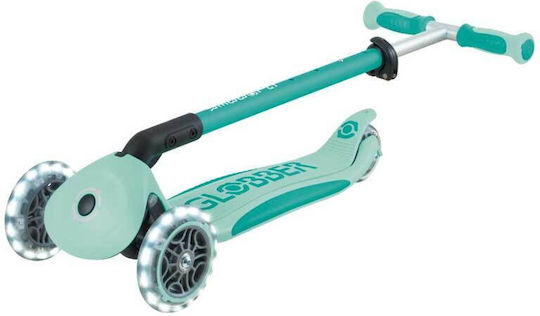 Globber Παιδικό Πατίνι Αναδιπλούμενο Go Up Deluxe Lights 360° Τρίτροχο με Led Φωτισμό Mint Green