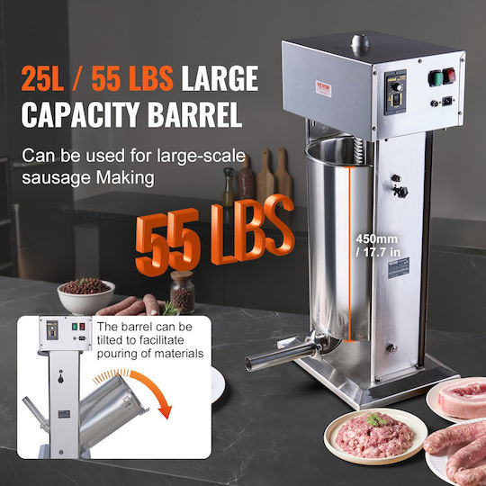 Vevor Sausage Filler Machine with Pedal 25lt