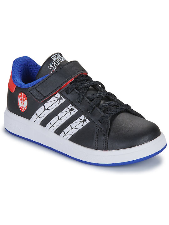 adidas Grand Court Kinder Sneakers mit Klettverschluss Schwarz