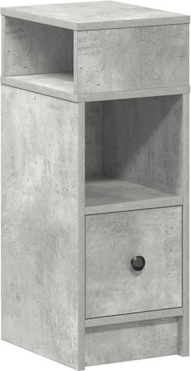 Grey Wooden Bedside Table Concrete 25x31x66cm