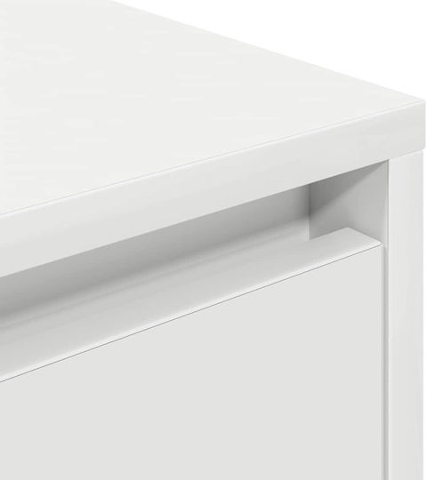 White Wooden Bedside Table 38x34x65cm
