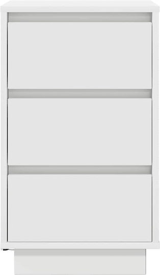 White Wooden Bedside Table 38x34x65cm