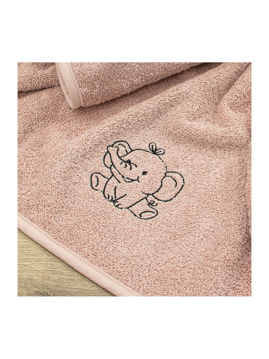 Lino Home Комплект бебешки кърпи 2бр Розов Тегло 450гр/кв.м
