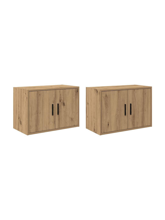 Wall Living Room Display Cabinet Made of Particle Board Brown 60x30x41cm