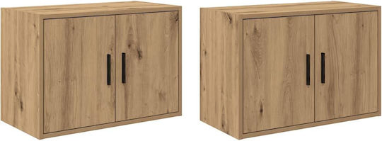 Wall Living Room Cabinet Made of Brown Particle Board 60x30x41cm