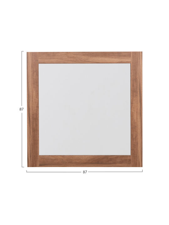 HomeMarkt Harry Καθρέπτης Τοίχου με Μπεζ Ξύλινο Πλαίσιο 87x87cm