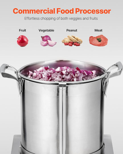 Vevor Food Processor & Vegetable Blender 10L Food Grade Stainless Steel