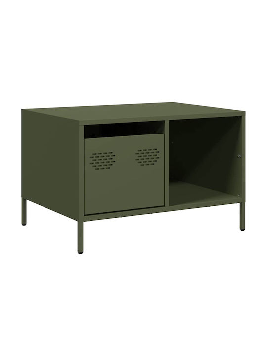 Rectangular Side Table Metal Green L68.5xW50xH43.5cm.