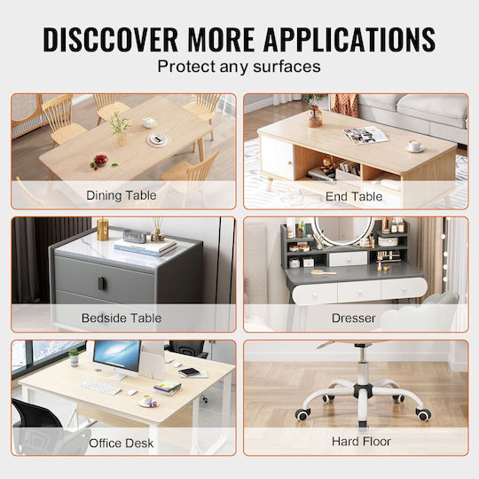 Προστατευτικό Τραπεζιού Vevor Pvc 42x96 Ιντσών Clear Plastic Desk Protector Πάχους 1,5mm