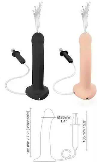 Strap On Me Dildo Реалистично дилдо с Вендуза и Възможност за Еякулация Черен 18см