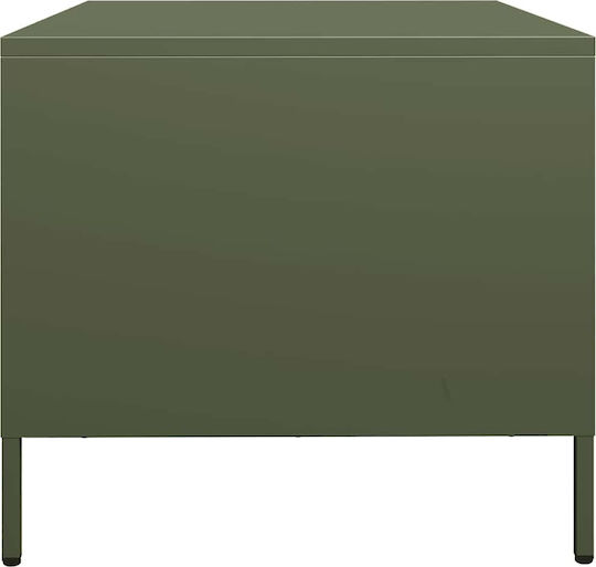 Masă Laterală Rectangulară Metalică Verde L68,5xL50xÎ43,5cm