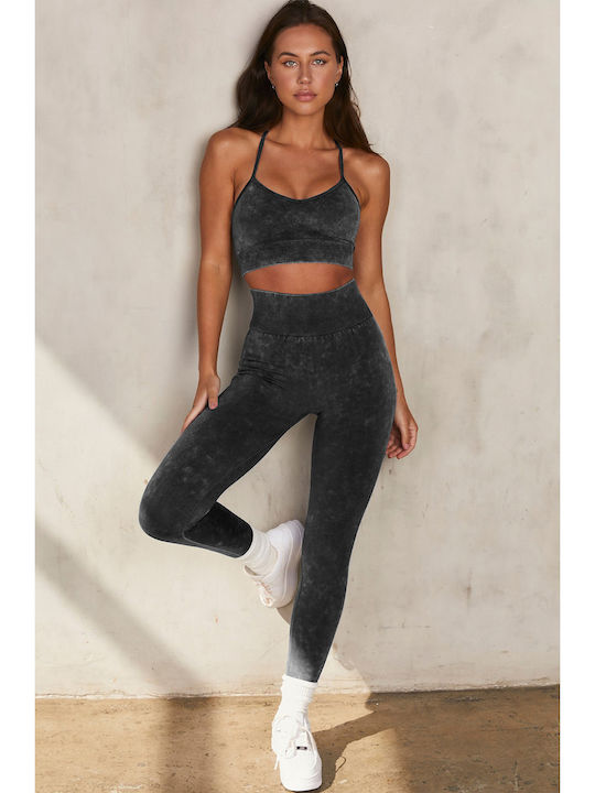 Paulina Training Women's Long High Waist Gray Leggings