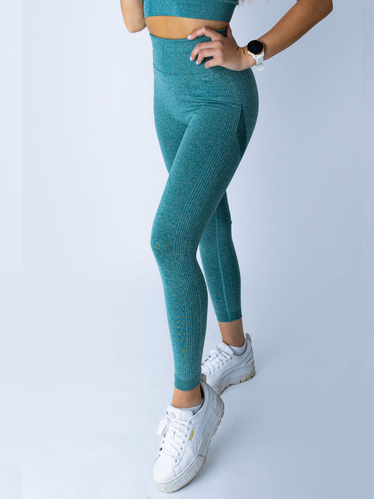 Azora Training Women's Long High Waist Green Leggings