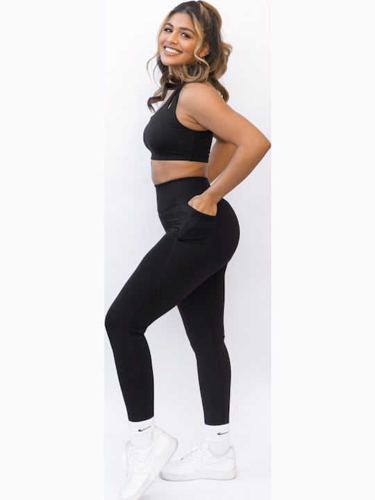 Zizel Training Women's Long High Waist Leggings Black