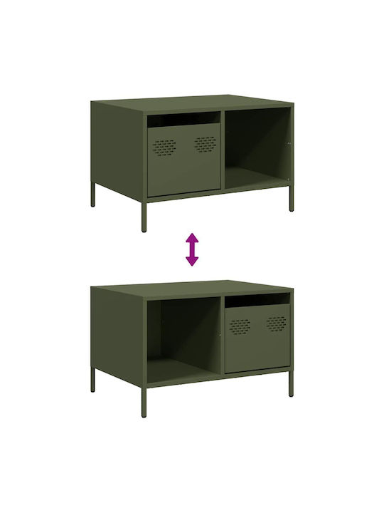 Rectangular Side Metal Green Coffee Table W68.5xL50xH43.5cm