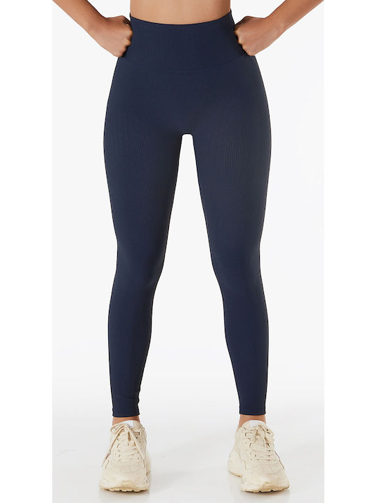 Amouna Training Women's Long High Waist Leggings Navy Blue