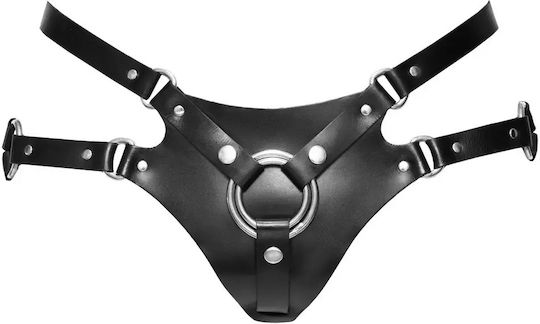 Zado Verstellbares Strap-on-Geschirr Schwarzes Leder 2XL