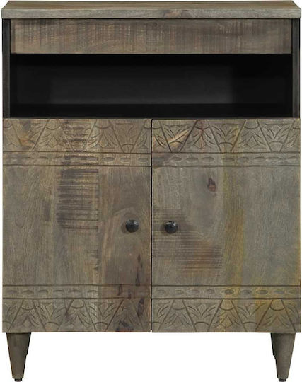 Comoda pentru Dormitor din Lemn Masiv Negru 60x33x75buc