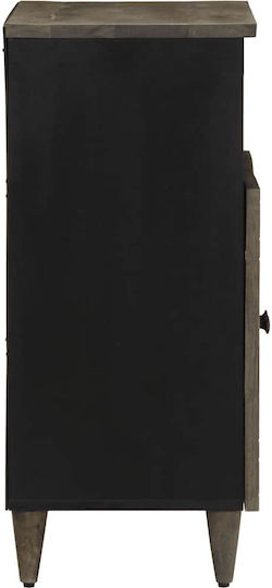 Comoda pentru Dormitor din Lemn Masiv Negru 60x33x75buc