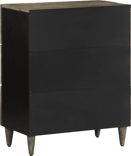 Chest of Drawers of Solid Wood Light Grey 60x33.5x75cm