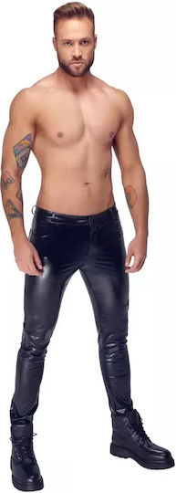 Black Simple Matte Men's Pants Snake Skin Black M