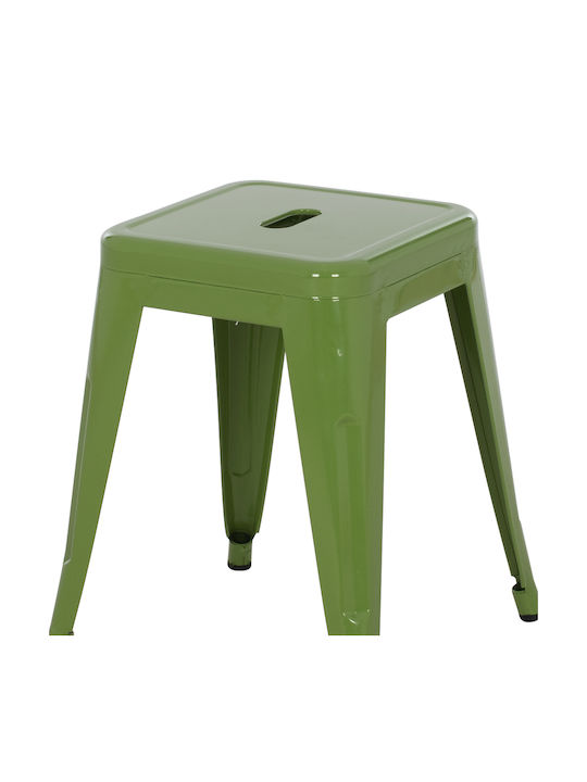 Μεταλλικό Σκαμνάκι Εξωτερικού Χώρου Melita Light Olive Green 37x37x45cm