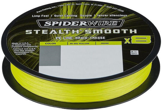 Spiderwire Stealth Smooth 8 Yellow Line 0.13mm 12.7kg 300m