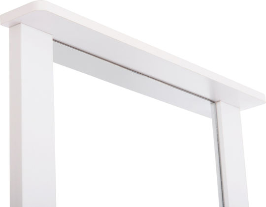 Bodenstehende Schminktisch Schlafzimmer Crystel Holz Weiß mit Spiegel & Hocker 74x39x155cm